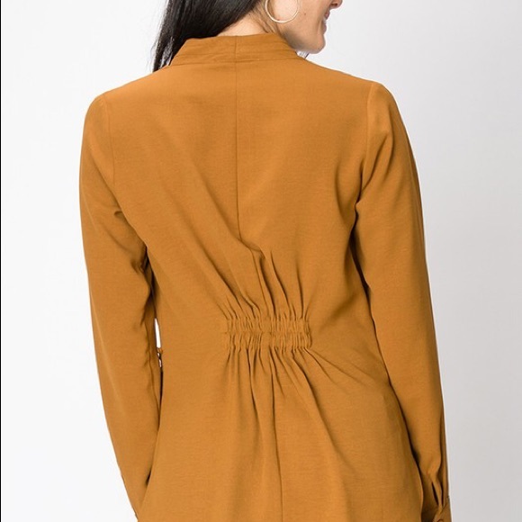 Mustard Faux Wrap Top - Picture 2 of 4